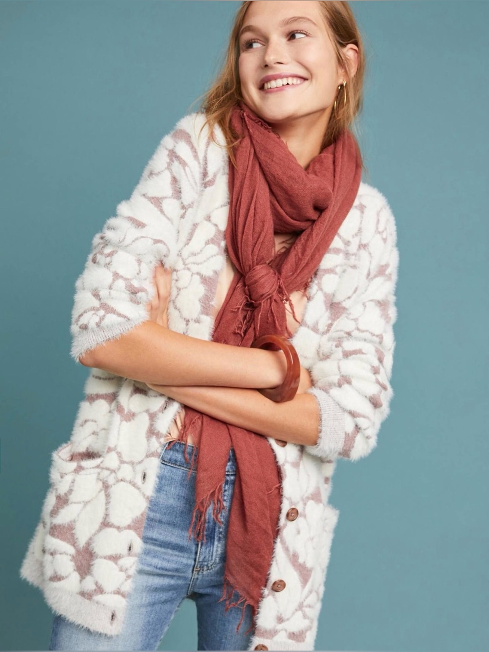 Anthropologie Meadow Rue eyelash cardigan